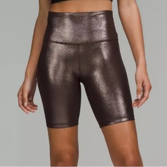 lululemon athletica Pants - Lululemon Align HR Short 8” Shine size 10 RFZP Radiate Foil French Press